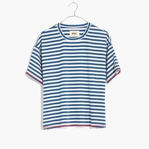Madewell Breeze Crewneck Boxy Tee in Stripe NWT